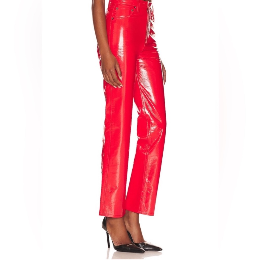 REVOLVE NWT Agolde Recycled Leather 90's Pinch Waist Jeans in Chilli Patent 27